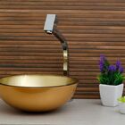 Cuba Para Banheiro De Vidro Redonda 30 Cm Dourado