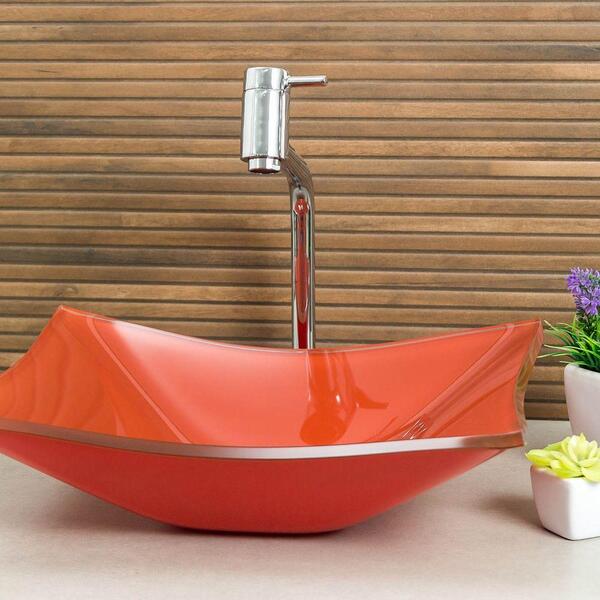 Cuba Para Banheiro De Vidro Retangular Cores Especiais Cor La