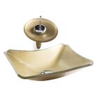 Cuba Para Banheiro De Vidro Retrô 38cm Dourado