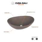 Cuba Para Banheiro Em Louça Bali Marrom Fosco - Cozimax