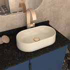 Cuba Para Banheiro Em Mármore Sintético 43x25 Cm Nimbus Areia