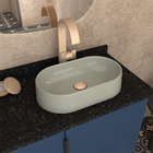 Cuba Para Banheiro Em Mármore Sintético 43x25 Cm Nimbus Cimen