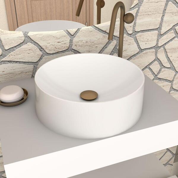 Cuba Para Banheiro Em Mármorsintético Domo Brancacozimax