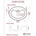 Cuba Para Banheiro Ov43w Oval Onix Compace Azul Turquesa