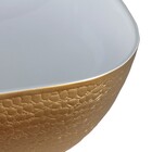 Cuba Para Banheiro Oval Textura Branco/dourado 45x31cm Mazzu