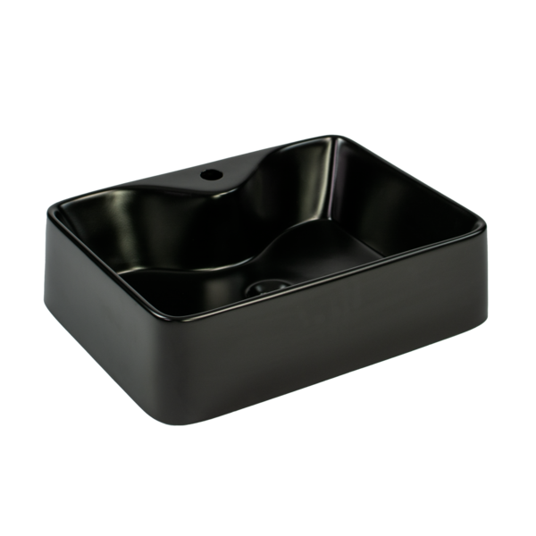 Cuba Para Banheiro Quadrada Prisma Preto Fosco - Móveis Bosi