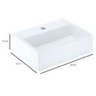 Cuba Para Banheiro Retangular Safira Branca 40x30 Cm