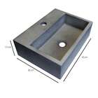 Cuba Para Banheiro Retangular Safira Concreto 40x30 Cm