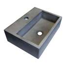 Cuba Para Banheiro Retangular Safira Concreto 40x30 Cm