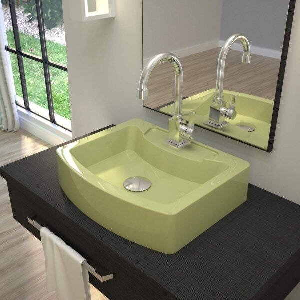 Cuba Para Banheiro Rt41w Retangular Aria Compace Verde Acqua