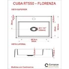 Cuba Para Banheiro Rt55w Retangular Florenza Compace Azul Tur