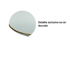 Cuba Para Banheiro Sobrepor Ceramica Branca Detalhe Dourado