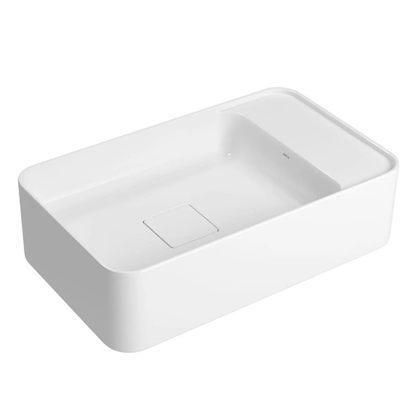 Cuba para Banheiro Suspensa Louça Retangular Branca 50x30cm com Mesa Slim Deca