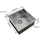 Cuba Para Cozinha Com Válvula Inox 40x40 Area Goumert