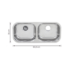 Cuba para Cozinha Dupla de Embutir 18x34x83,5cm Aço Inox 304 Spice Docol
