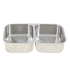 Cuba para Cozinha Dupla de Embutir 40x17x70cm Aço Inox 304 Escovado Mekal