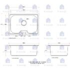 Cuba Para Cozinha Gourmet Aço Inox 304 Borari 60x42 Cm Pingoo