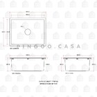Cuba Para Cozinha Gourmet Aço Inox 304 Terena 74x44 Cm Pingoo