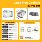Cuba Para Cozinha Gourmet Aço Inox Acetinado Guimmis.casa