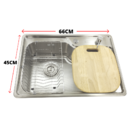 Cuba Para Cozinha Gourmet Bela Aço Inox Escovado 66x45cm