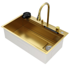 Cuba Para Cozinha Gourmet Miami Dourada Aço Inox 304 Goldenx