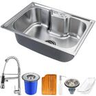 Cuba Para Cozinha Gourmet Pia Aço Inox Acessórios Tábua Corte