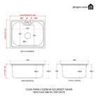 Cuba Para Cozinha Gourmet Pia Aço Inox Com Acessórios Tábua D