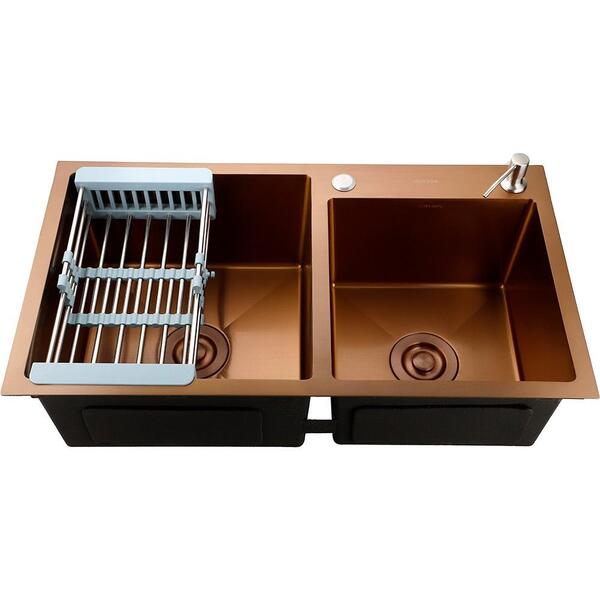 Cuba Para Cozinha Gourmet Pia Dupla Aço Inox 304 Awá 78x43 Cm