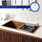 Cuba Para Cozinha Gourmet Pia Dupla Aço Inox 304 Awá 78x43 Cm