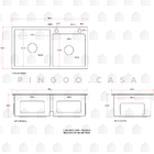 Cuba Para Cozinha Gourmet Pia Dupla Aço Inox 304 Awá 78x43 Cm