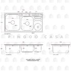 Cuba Para Cozinha Gourmet Pia Dupla Aço Inox 304 Caiapós 92x4