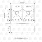 Cuba Para Cozinha Gourmet Pia Dupla Aço Inox 304 Kiriri Peque