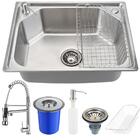 Cuba Para Cozinha Gourmet Pia Inox Com Acessórios E Lixeira