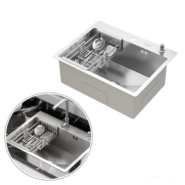 Cuba Para Cozinha Gourmet Quebec Quadrada 60cm Aço Inox 304 c