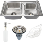 Cuba Para Cozinha Pia Dupla Aço Inox Gourmet Potiguara Com Ac