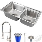 Cuba Para Cozinha Pia Dupla Com Acessórios E Lixeira Ticunas