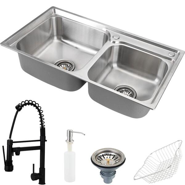 Cuba Para Cozinha Pia Dupla Com Acessórios Ticunas E Torneira