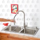 Cuba Para Cozinha Pia Dupla Com Acessórios Ticunas E Torneira