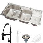 Cuba Para Cozinha Pia Dupla Em Aço Inox Com Acessórios Com Li