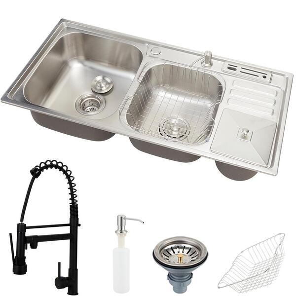 Cuba Para Cozinha Pia Dupla Em Aço Inox Com Acessórios Com Li