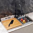 Cuba Para Cozinha Pia Dupla Em Aço Inox Com Acessórios E Tábu