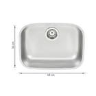 Cuba para Cozinha Simples de Embutir 48x18,4cm Aço Inox 304 Fosco Prime Tramontina