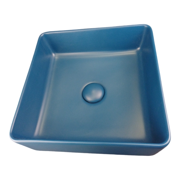 Cuba Para Lavabo Banheiro Sobrepor Cerâmica Mesa Azul