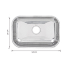 Cuba para Pia de Aço Inox 46x30x14 Brilho N1 com válvula de 3 1/2 Fabrinox