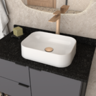 Cuba Para Pia De Apoio Em Mármore Sintético Luna Rica - Branco