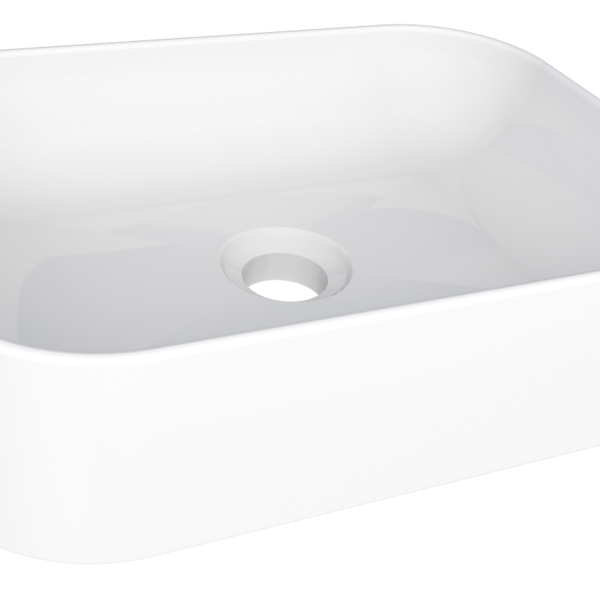 Cuba Para Pia De Apoio Em Mármore Sintético Luna Rica - Branco