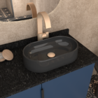 Cuba Para Pia De Apoio Em Mármore Sintético Nimbus Imperial -