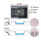 Cuba Pia Aço Inox Gourmet Cozinha 60x45cm Com Acessórios Cor