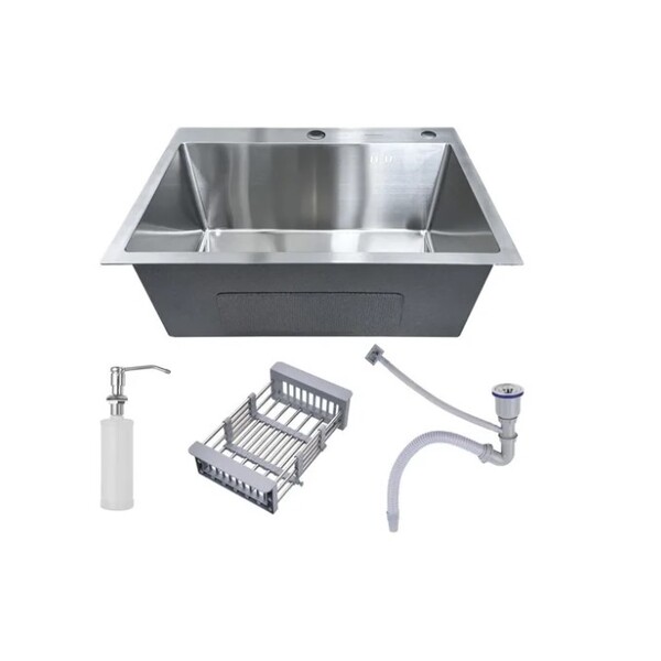 Cuba Pia Aço Inox Gourmet Cozinha 60x45cm Com Acessórios Cor