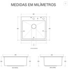 Cuba Pia Aço Inox Gourmet Cozinha 60x45cm Com Acessórios Cor